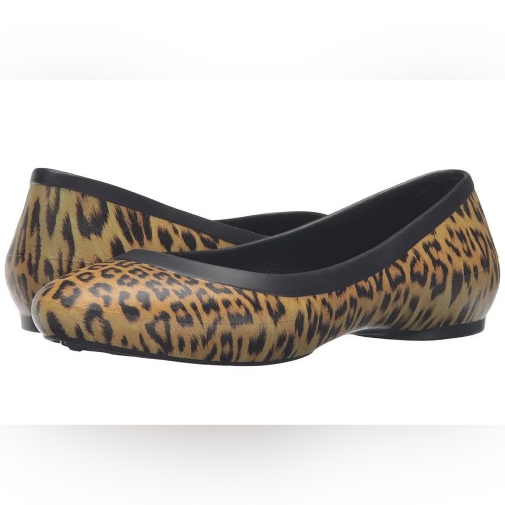 Crocs - Women's Lina Graphic Ballet Flat Leopard Print Size 8